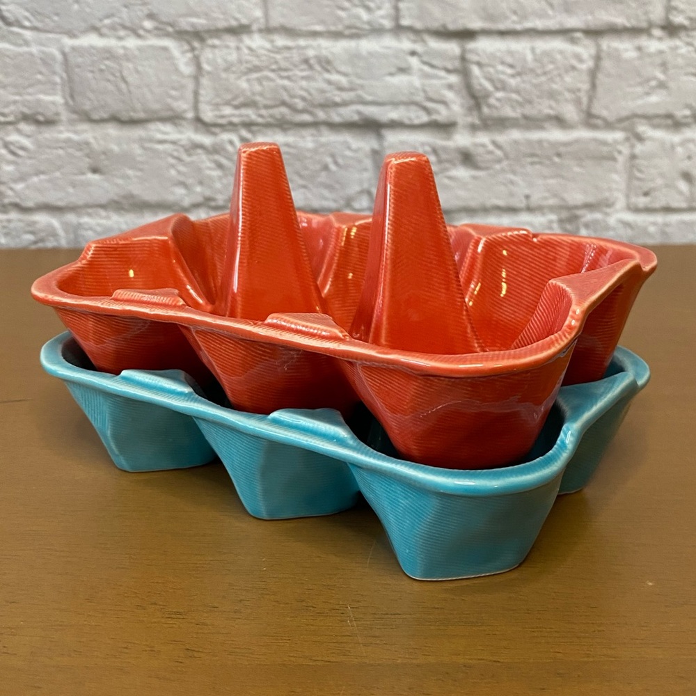 Ceramic Egg Crates - Set of 2